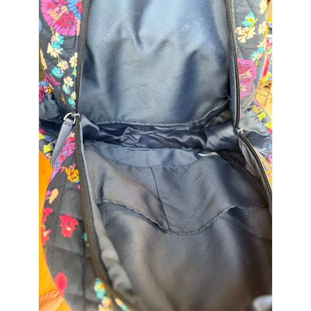Vera Bradley Small Backpack Midnight Wildflowers Print Like New